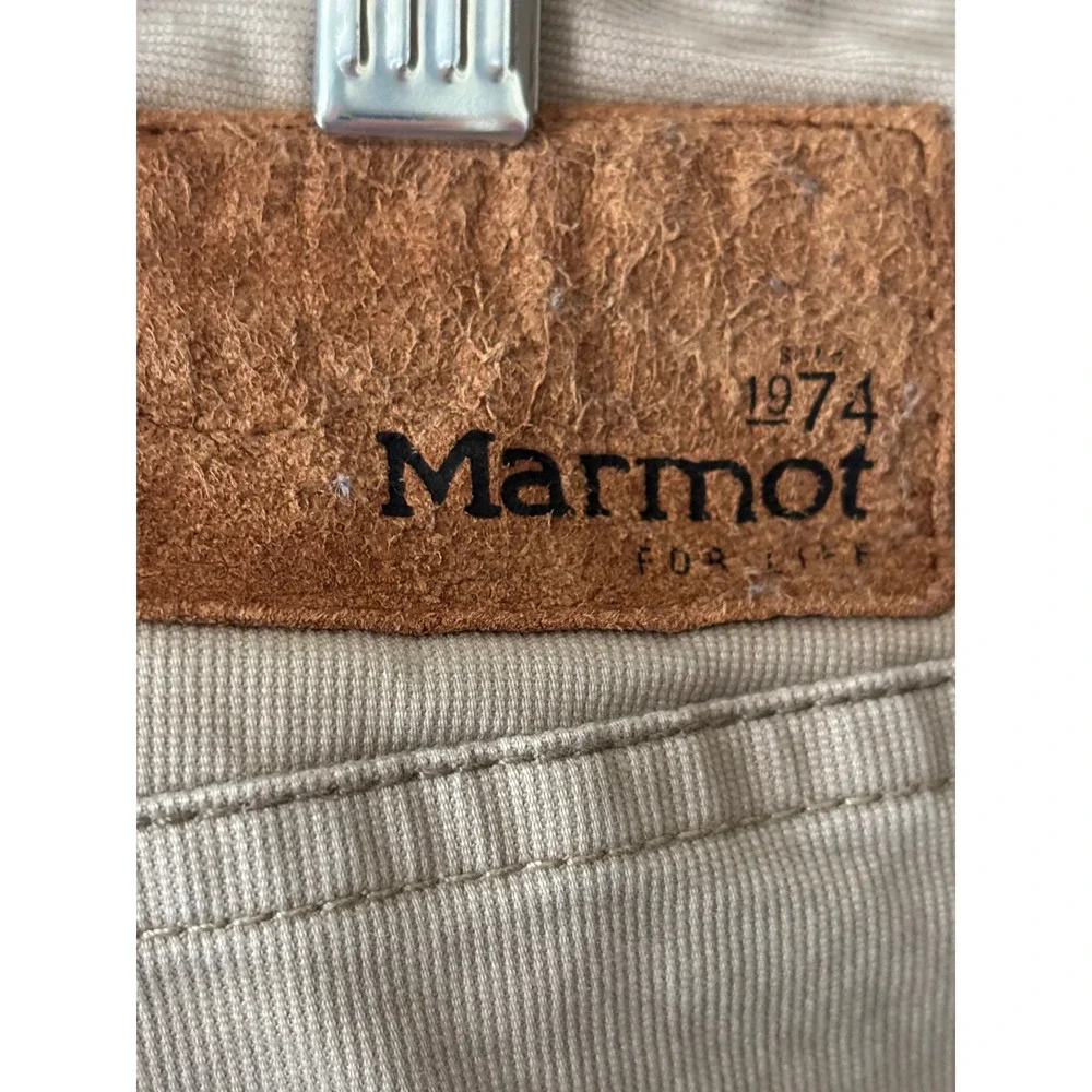 Marmot Mens Casual Outdoor Pants Size 34‎ Beige Cotton Blend Straight Leg